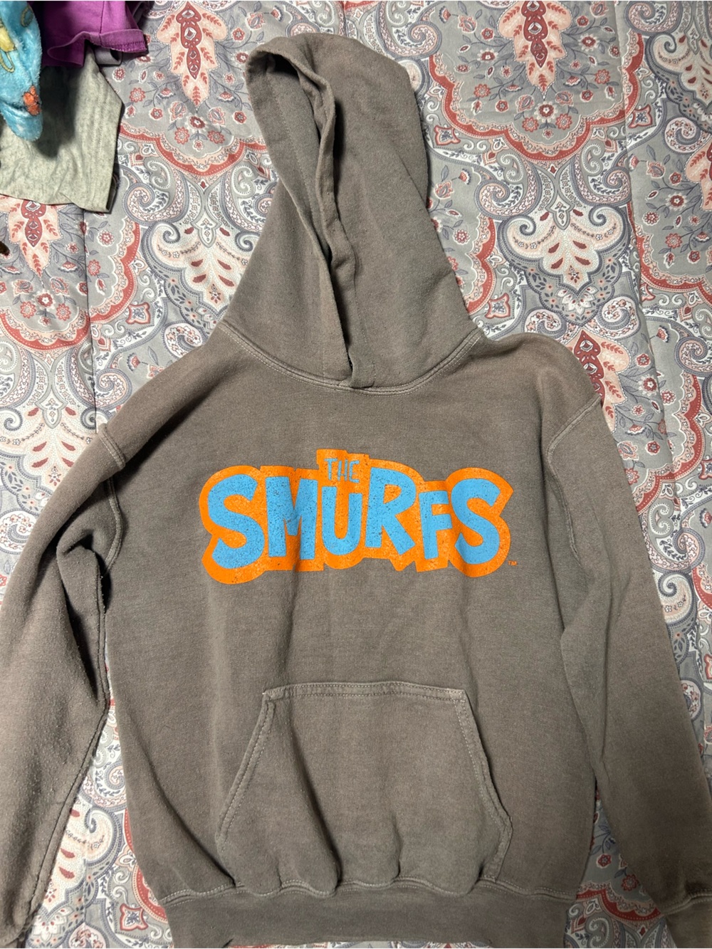 Vintage smurfs kids hoodie